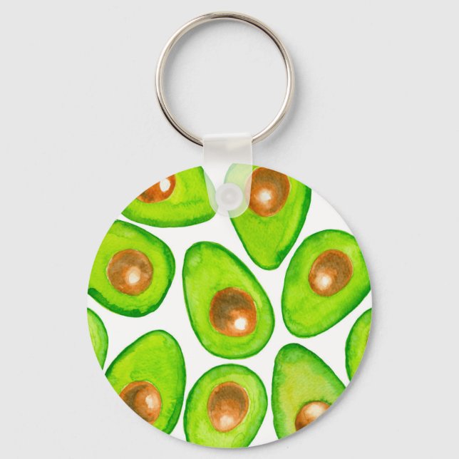Porte-clés Aquarelle en tranches d'Avocado (Recto)