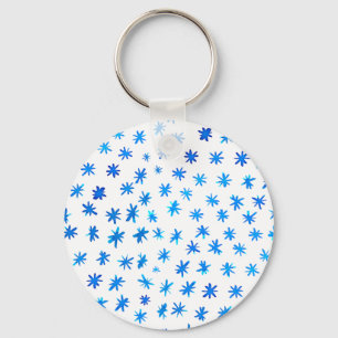 Porte-clés Aquarelle étoilée - bleu
