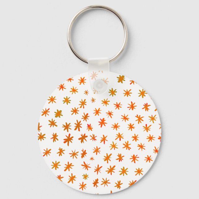 Porte-clés Aquarelle étoiles - orange (Recto)