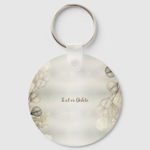 Porte-clés Aquarelle Golden Eucalyptus Foliage brillant éléga