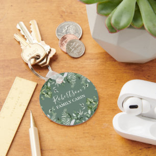 Porte-clés Aquarelle Ivy Ferns Sage Green Family Cabine