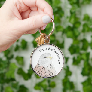 Porte-clés Aquarelle Kestrel Je suis Birdwatcher