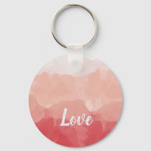 Porte-clés Aquarelle Ombre rouge et rose Gradient Love