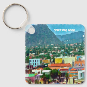 Porte-clés Aquarelle Oranjestad, Aruba