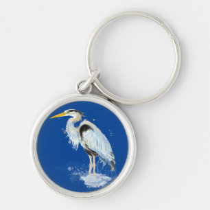 Porte-clés Aquarelle originale Great Blue Heron Bird