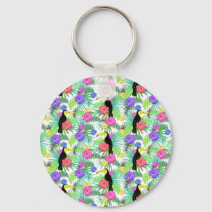 Porte-clés Aquarelle Palme tropicale, Hawaiian Hibiskus Touca