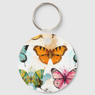 Porte-clés Aquarelle Papillon Motif sans couture