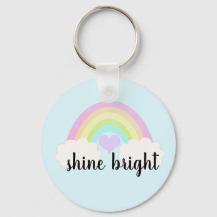 Porte-clés Aquarelle Pastel brillant Arc-en-ciel