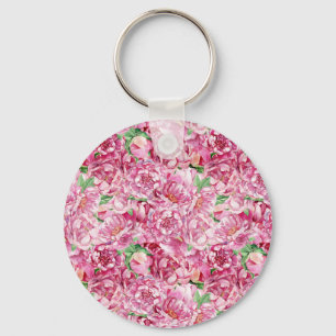 Porte-clés Aquarelle Pink Peonies