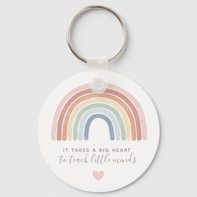 Porte-clés Aquarelle Rainbow Appréciation de l'enseignant (Recto)