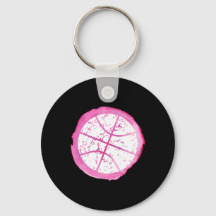 Porte-clés Aquarelle rose fille de basket