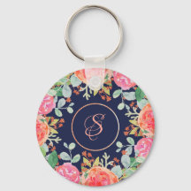 Aquarelle Rose Floral Marine Parties scintillant M