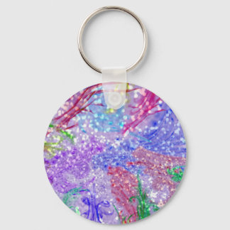 Porte-clés Aquarelle rose Parties scintillant Abstraite Photo