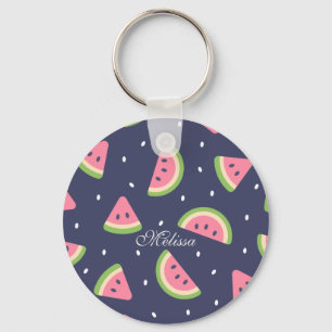 Porte-clés Aquarelle rose pastèque d'été mignonne