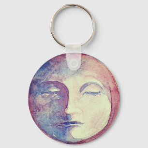 Porte-clés Aquarelle Sun Moon Cute Vintage cuisine céleste