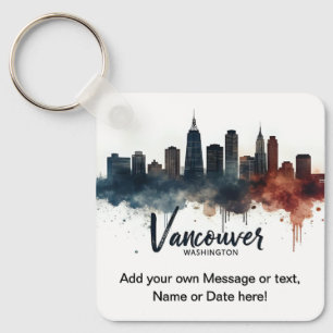 Porte-clés Aquarelle Vancouver État de Washington ciel