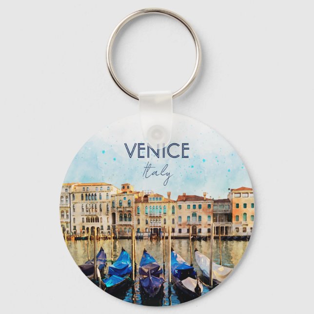 Porte-clés Aquarelle VENEZIA VENICE - Italie souvenir de voya (Recto)