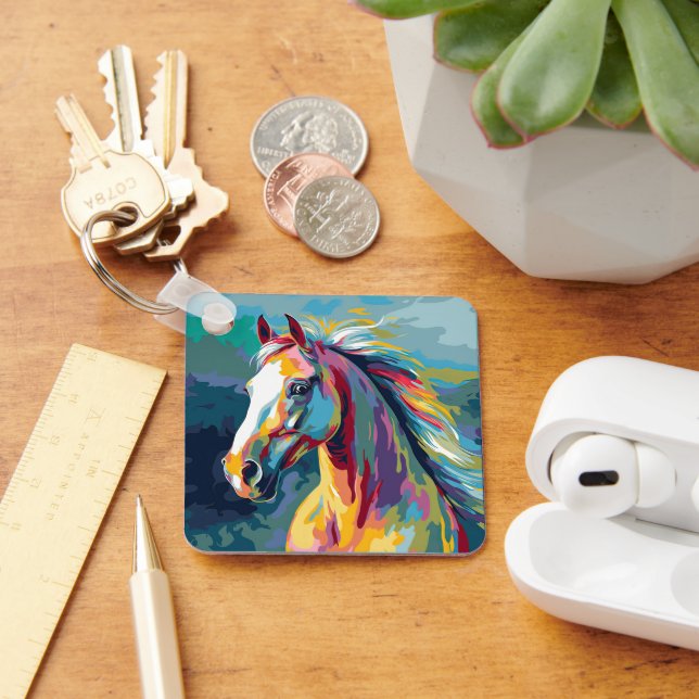 Porte-clés Aquarelles Illustration de la tête de cheval (Bureau)