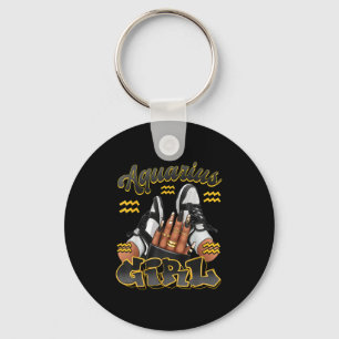 Porte-clés Aquarius Girl Anniversaire Afro Queen Basket Zodia