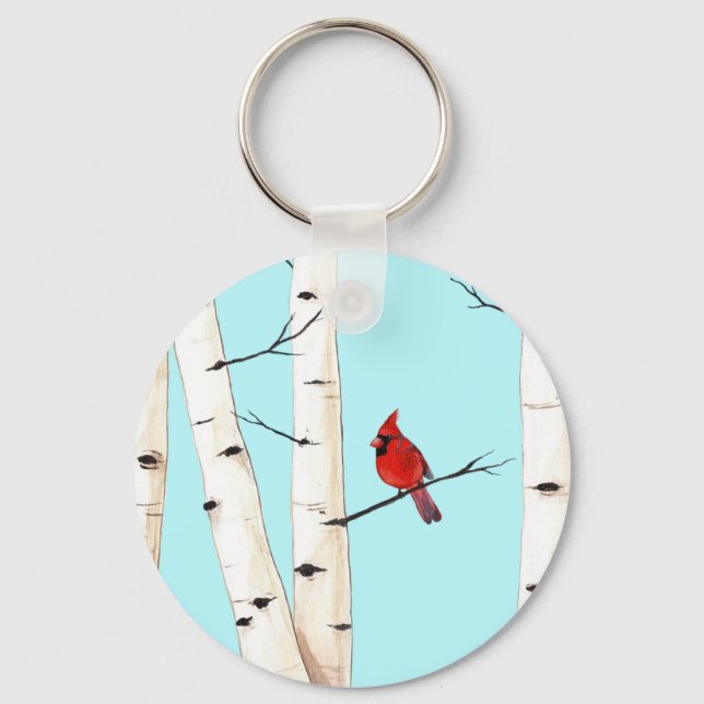 Porte-clés Arbre à bouleau cardinal (Recto)