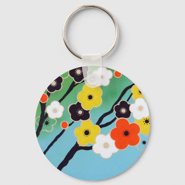Porte-clés Arbre à prune en fleurs (Recto)