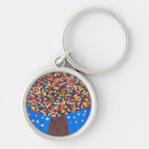 Porte-clés Arbre coloré Abstrait