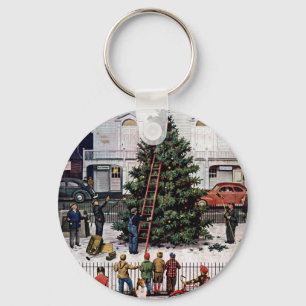 Porte-clés Arbre dans le Carré de ville