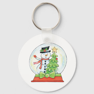 Porte-clés Arbre de bonhomme de neige et de Noël dans un