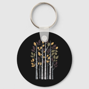Porte-clés Arbre de bouleau amant d'automne saison feuilles d