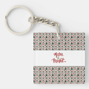Porte-clés Arbre de Noël, cadeaux, sucre de canne
