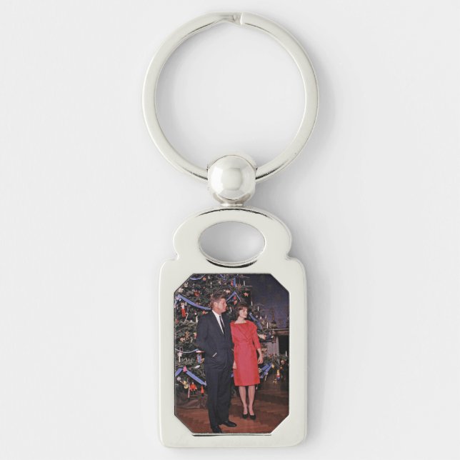 Porte-clés Arbre de Noël Président John Kennedy & Jacqueline (Devant)