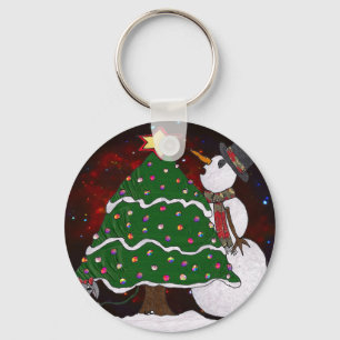 Porte-clés Arbre de Noël Snowman Surprise Art Imprimer