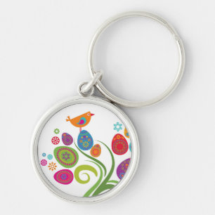 Porte-clés Arbre de Pâques avec les oeufs et les fleurs