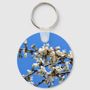 Porte-clés Arbre de printemps blanc fleuri blanc