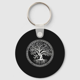 Porte-clés Arbre de vie avec symbole Om Yoga Zen Méditation S