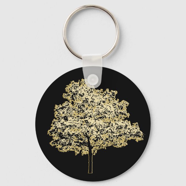 Porte-clés Arbre d'or Nature Art d'origine (Recto)