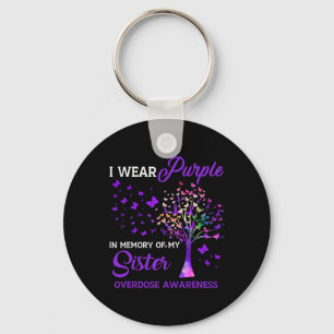 Porte-clés Arbre Je Porte Violet Mémoire De Soeur Surdose Con