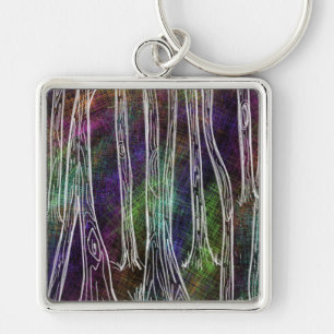 Porte-clés Arbre porte - clé violet bouleau d'art