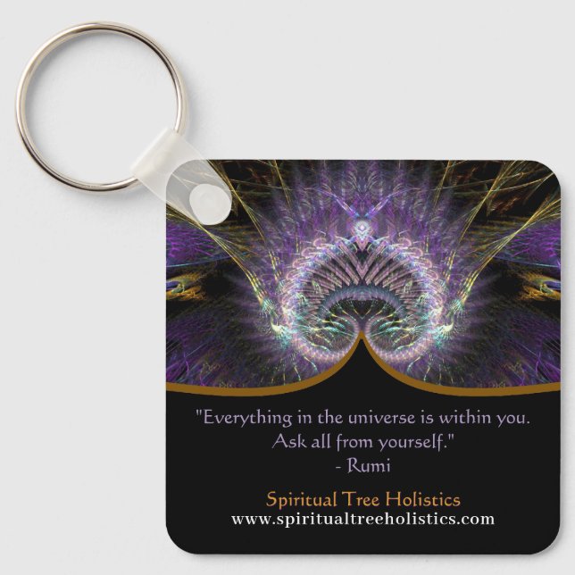 Porte-clés Arbre spirituel de la vie Art fractal (Recto)