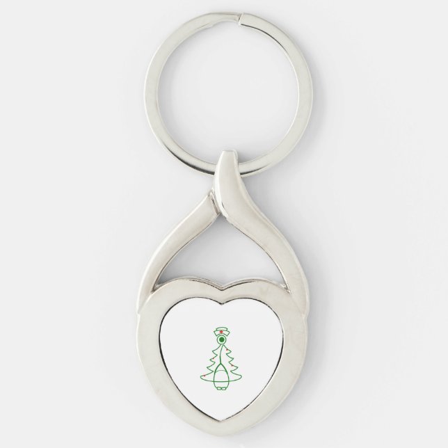 Porte-clés Arbre stéthoscope (vert) (Devant)