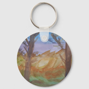 Porte-clés Arbres au coucher du soleil