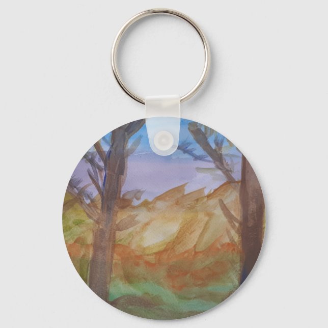 Porte-clés Arbres au coucher du soleil (Recto)