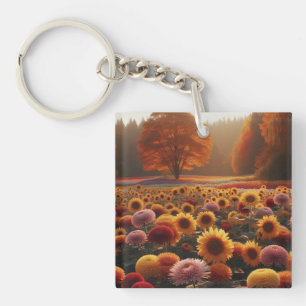 Porte-clés Arbres d'automne/terrain avec maman