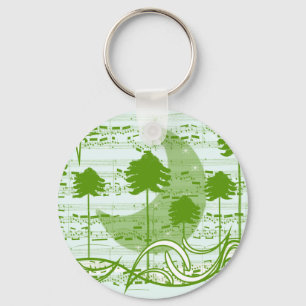 Porte-clés Arbres de musique bleu
