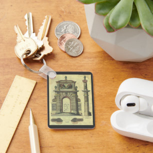 Porte-clés Arc de porte de jardin vintage, architecture de la