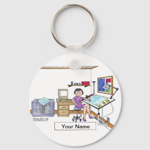 Porte-clés Architecte personnalisée - Ingénieur, Dessin fémin