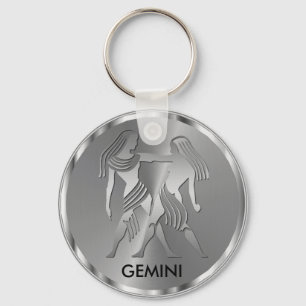 Porte-clés Argent Gemini ♊ les jumeaux - SIGNE Zodiaque