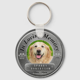 Porte-clés Argent mémorial de chien personnalisé