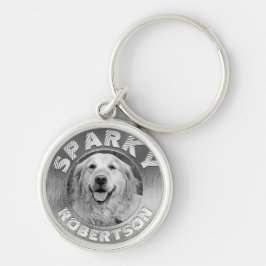 Porte-clés Argent mémorial de chien personnalisé