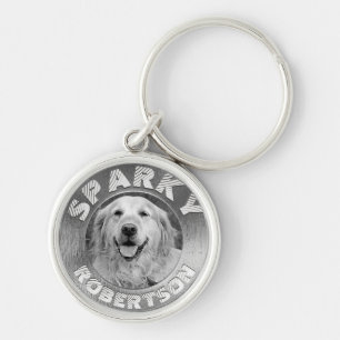 Porte-clés Argent mémorial de chien personnalisé